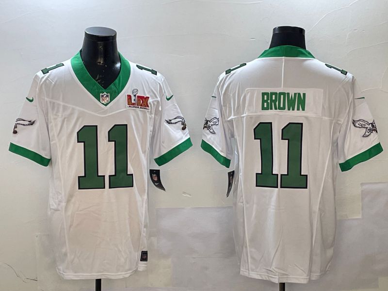 Men Philadelphia Eagles #11 Brown White Retro three generations 2025 Nike Vapor Limited NFL Jersey style 2->philadelphia eagles->NFL Jersey